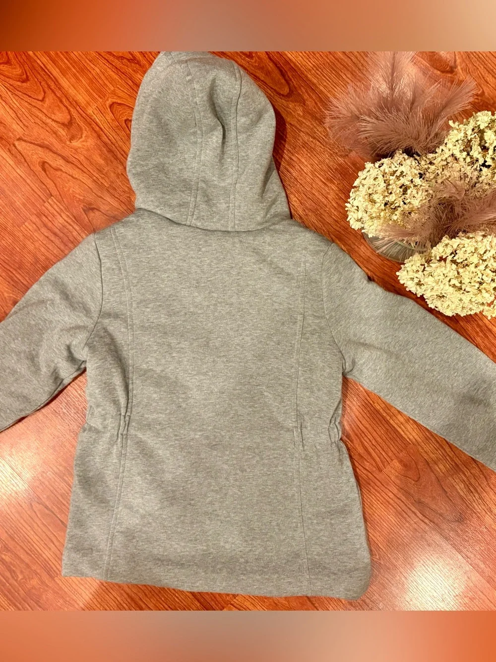 Children's Limited Too Gray Hooded Toggle Coat.